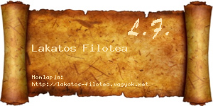 Lakatos Filotea névjegykártya